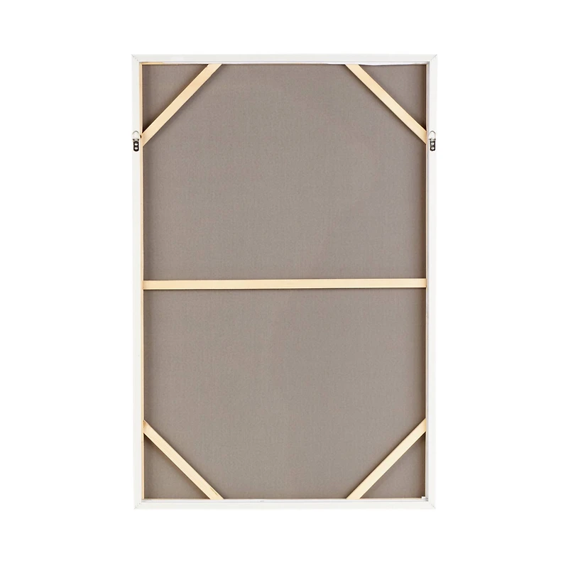  32" x 47" Blue Abstract Ocean Wave Landscape Canvas Framed Wall Art