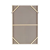  32" x 47" Blue Abstract Ocean Wave Landscape Canvas Framed Wall Art