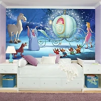 RoomMates Cinderella Carriage XL Chair Rail Prepasted Mural