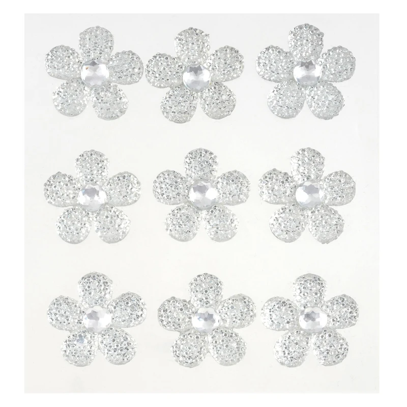 12 Packs: 9 ct. (108 total) Clear Sugar Stone Flower Stickers by Recollections™
