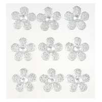 12 Packs: 9 ct. (108 total) Clear Sugar Stone Flower Stickers by Recollections™