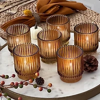 Kate Aspen® Ribbed Glass Votive Candle Holder Set