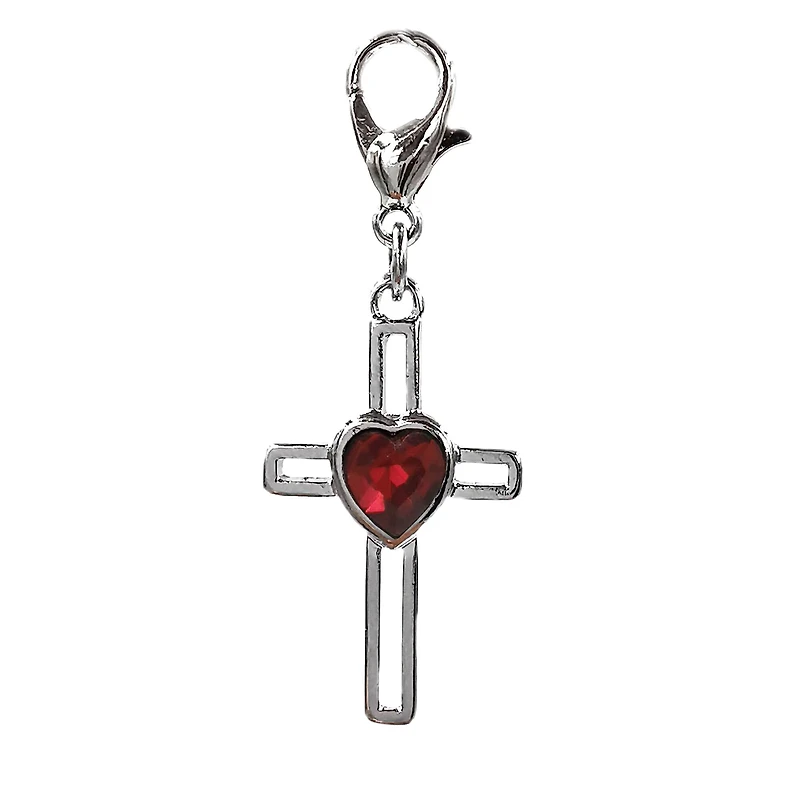Charmalong™ Red Heart & Cross Charm by Bead Landing™