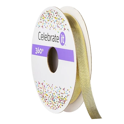 12 Pack: 1/4" x 15yd. Lamé Gold Ribbon by Celebrate It® 360°™