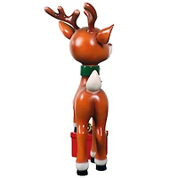 3ft. Belle Santa's Red-Nosed Christmas Reindeer Statue