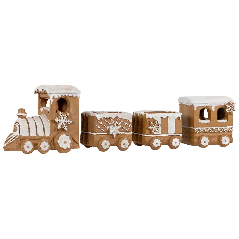 17.75" Frosted Gingerbread Train Tabletop Christmas Decoration