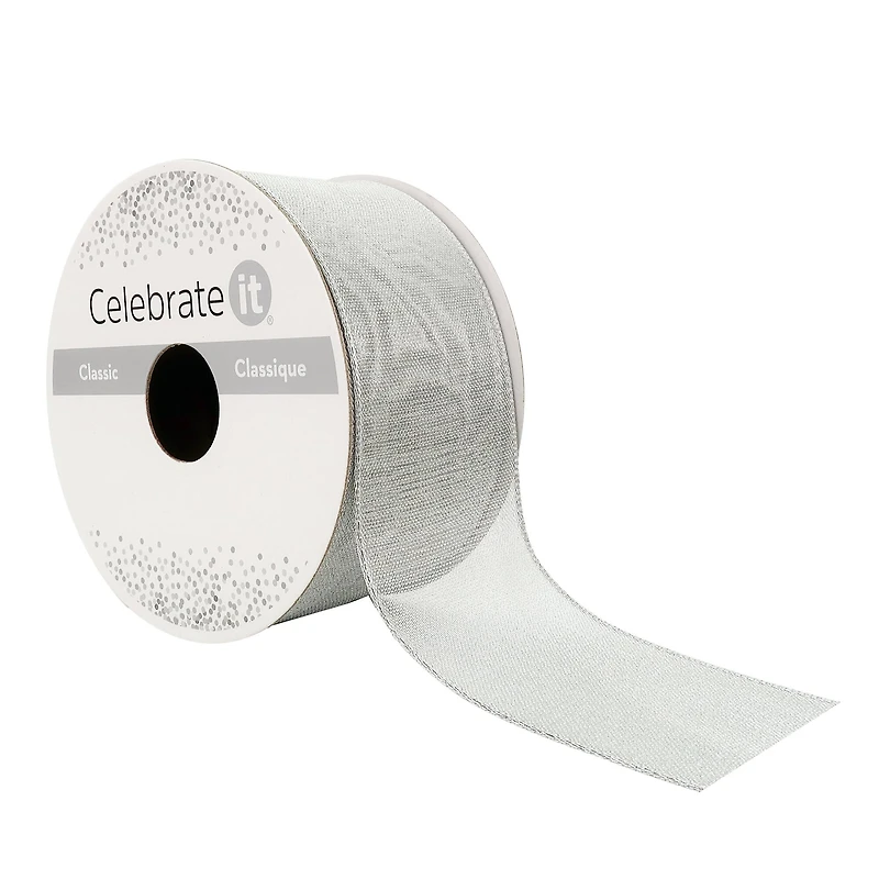 1.5" x 3yd. Metallic Sheer Wired Ribbon by Celebrate It™