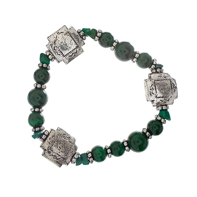 John Bead Malachite No.99 Natural Stone Stretch Bracelet