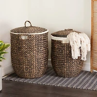 CosmoLiving by Cosmopolitan Round Woven Seagrass Handmade Storage Basket Set