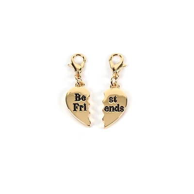 Gold Best Friends Heart Charm Set by Bead Landing™