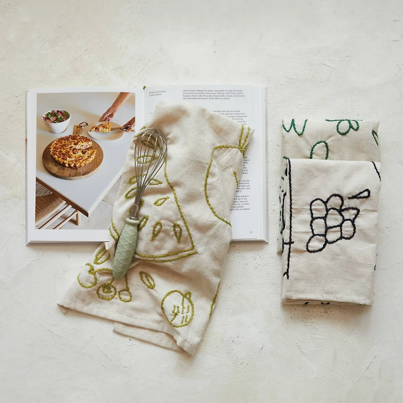 Hello Honey® Fruit, Garden & Wine Cotton & Linen Tea Towels, 3ct.