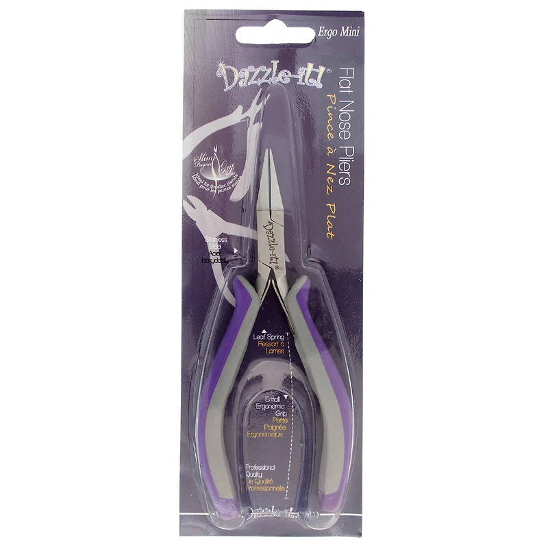 John Bead Ergo Minis 5" Multi Purpose Flat Nose Stainless Steel Jewelry Pliers