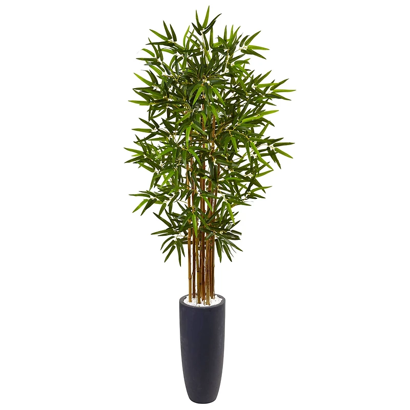 5ft. Bamboo Tree in Gray Cylinder Planter