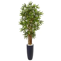 5ft. Bamboo Tree in Gray Cylinder Planter