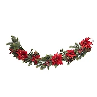 5ft. Poinsettia & Berry Artificial Garland
