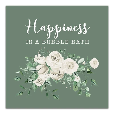 Happiness Is A Bubble Bath 16" x 16" Canvas Wall Art