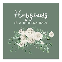 Happiness Is A Bubble Bath 16" x 16" Canvas Wall Art