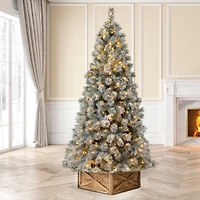 7.5ft. Pre-Lit Artificial Spruce Christmas Tree, Warm White LED Lights