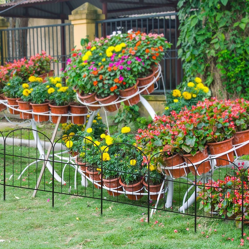 NEX 10.5ft. Black Decorative Arch Garden Fence