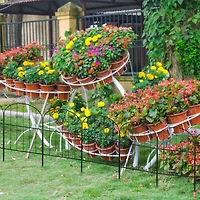 NEX 10.5ft. Black Decorative Arch Garden Fence