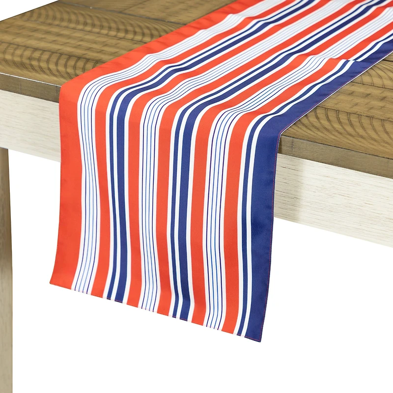 71" Red, White & Blue Striped Table Runner