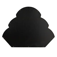 Hello Honey® 33" Black Distressed Metal Scallop Shaped Wall Mirror