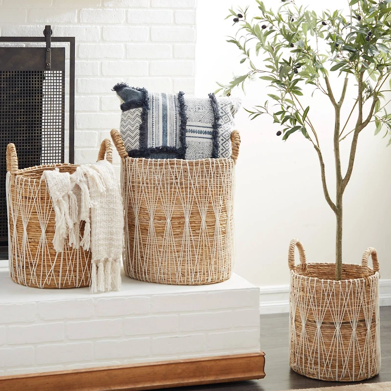 Brown Banana Leaf Storage Basket Set