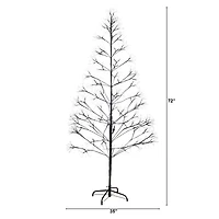 6ft. Pre-Lit Artificial Halloween Black Starburst Tree with 1680 Fairy Warm White LED Lights