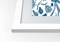 Blue & White Happy Thanksgiving Fall Print in White Frame