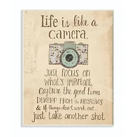 Stupell Industries Life Is Like A Camera Wooden Wall Plaque