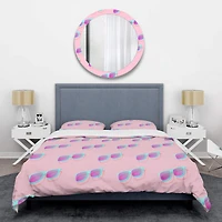 Designart 'Pink Abstract Retro Pattern I' Mid-Century Duvet Cover Set