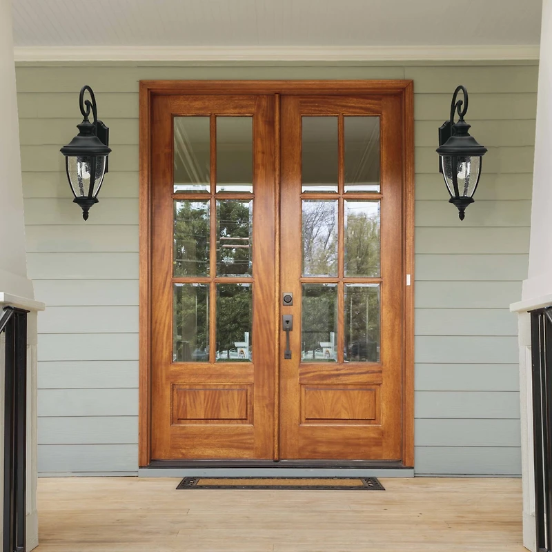 Hello Honey® Robert Stevenson Lighting Prestwick Matte Black Metal & Glass Outdoor Light