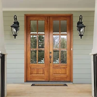 Hello Honey® Robert Stevenson Lighting Prestwick Matte Black Metal & Glass Outdoor Light