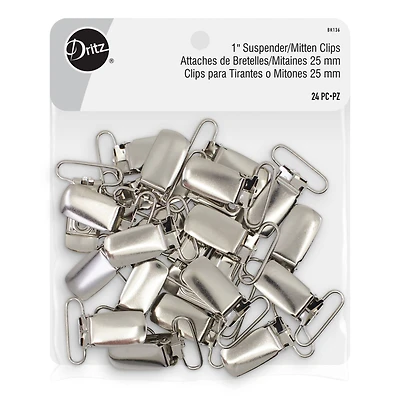 Dritz® Silver 1" Suspender/Mitten Clips, 24ct.