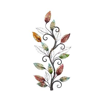 36" Multicolor Metal Traditional Floral Wall Décor