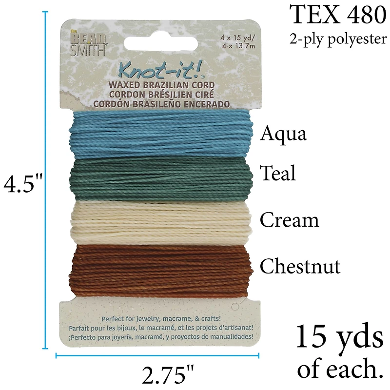 Beadsmith® Knot-it!™ Beach Waxed Brazilian Cord 