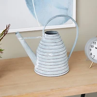 14" Gray Metal Beehive Shaped Watering Can Planter