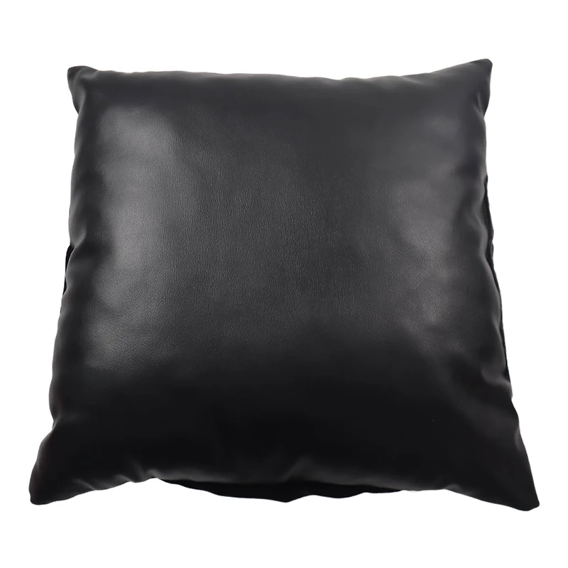 16" Black Faux Leather & Velvet Bow Throw Pillow by Ashland®