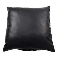 16" Black Faux Leather & Velvet Bow Throw Pillow by Ashland®