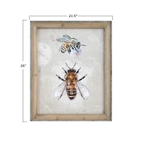 Hello Honey® Wood Framed Canvas Wall Art with Bee Images Set