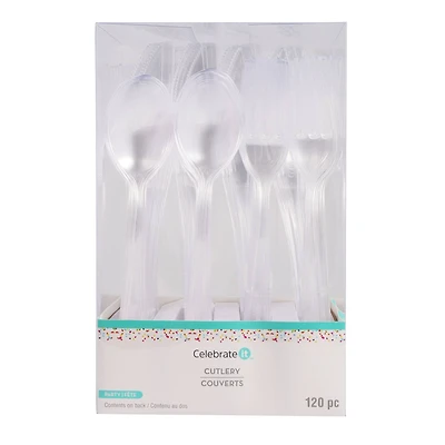 Clear Plastic Cutlery Value Pack, 120ct. by Celebrate It™