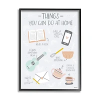 Stupell Industries Things To Do At Home Illustrated Self Care Guide in Frame Wall Art