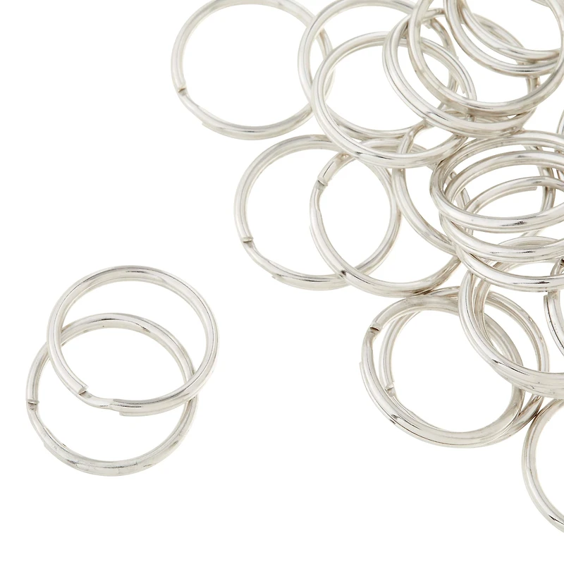 12 Packs: 28 ct. (336 total) Rhodium Split Rings, 24mm by Bead Landing™