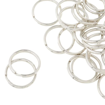 12 Packs: 28 ct. (336 total) Rhodium Split Rings, 24mm by Bead Landing™