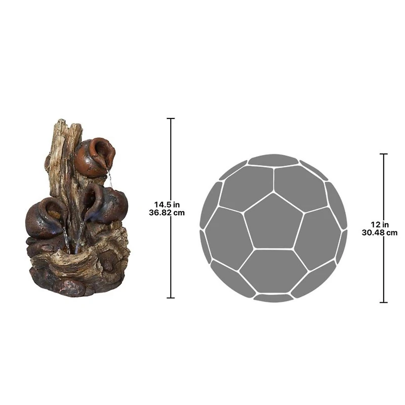 Design Toscano Primavera della Vita Cascading Waterfall Illuminated Tabletop Fountain