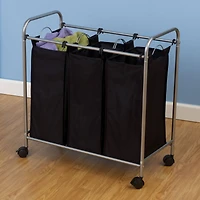 Household Essentials Rolling Triple Laundry Sorter