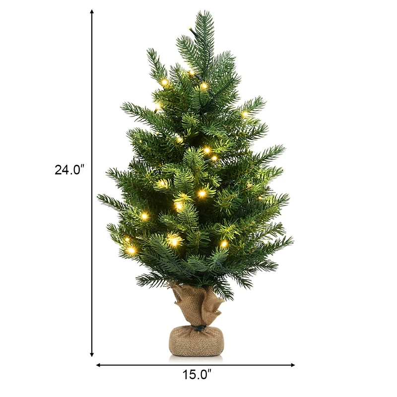 Costway 2ft. Pre‑Lit Tabletop Fir Artificial Christmas Tree with Timer LED Lights