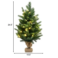 Costway 2ft. Pre‑Lit Tabletop Fir Artificial Christmas Tree with Timer LED Lights