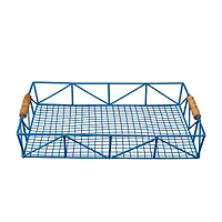 6 Pack: 14.5" Blue Wire Tray with Carrying Handles
