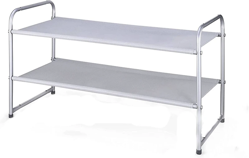 NEX™ Oumilen Silver 2-Tier Stackable Shoe Rack